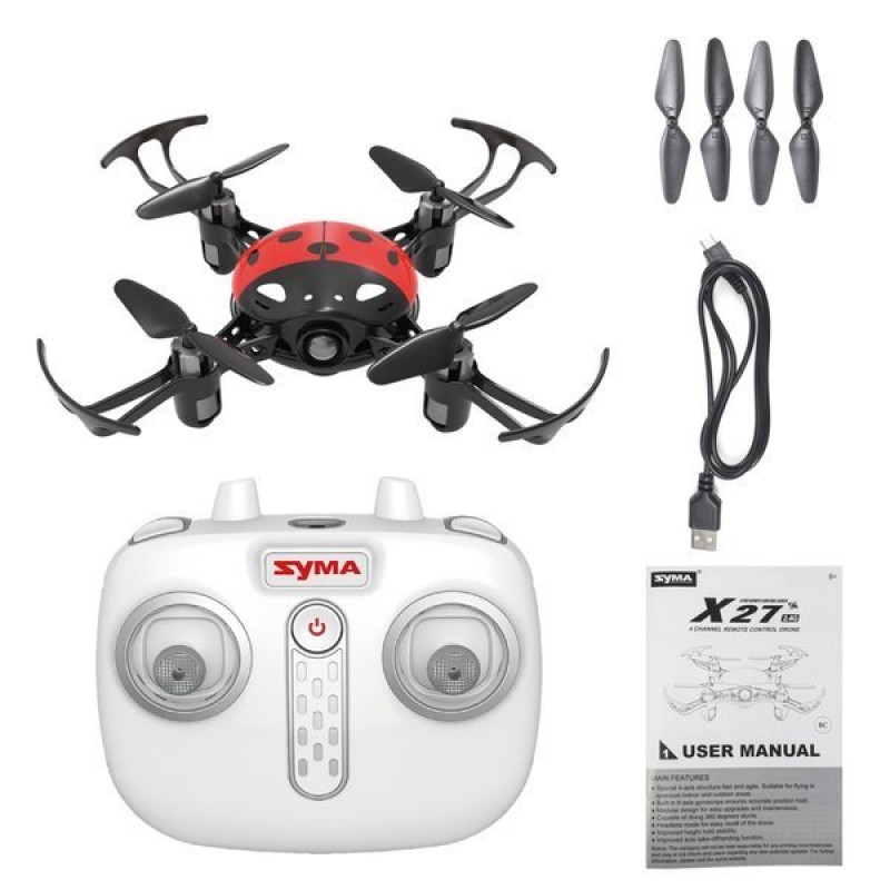 Drona Syma X27 Ladybug 4 Quadrocopter RTF Rosu